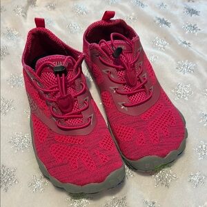 Pink and Gray Athletic Shoes with Breathable Mesh